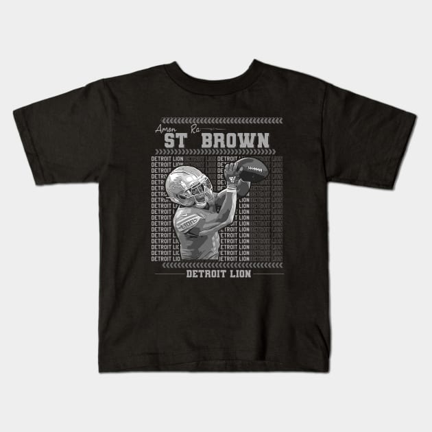 Amon Ra St. Brown Kids T-Shirt by Aloenalone